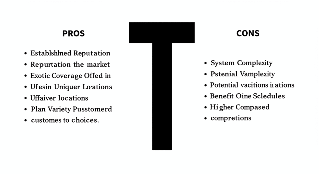 Pros and Cons of Nationwide pet insurance - T-chart summary.