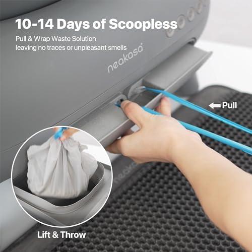         Neakasa M1 Open-Top Self Cleaning Cat Litter Box, Automatic Cat Litter Box with APP Control, Odor-Free Waste Disposal Includes Trash Bags       