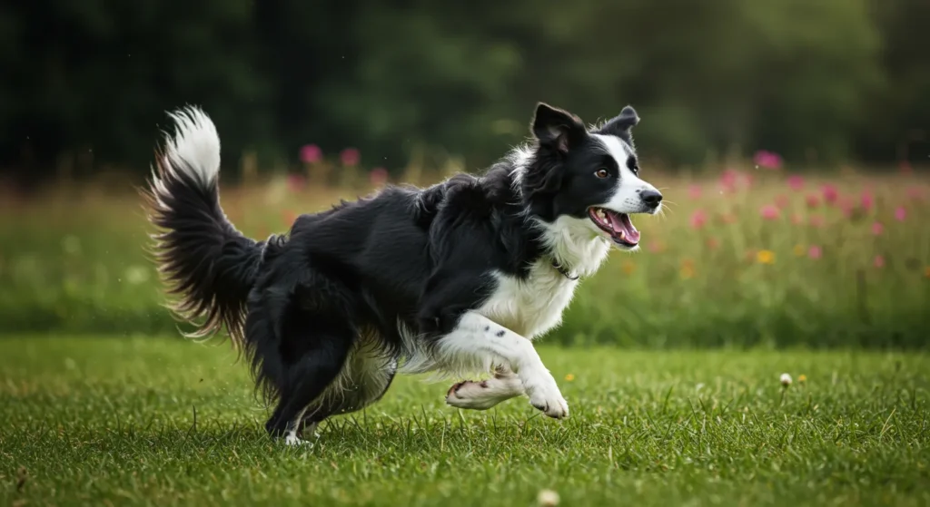 Border Collie herding sheep, demonstrating high intelligence and focus