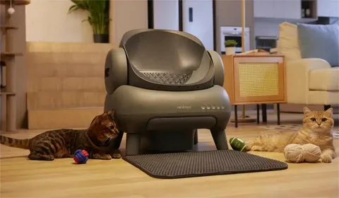 Neakasa M1 Open-Top Self Cleaning Cat Litter Box, Automatic Cat Litter Box with APP Control, Odor-Free Waste Disposal Includes Trash Bags