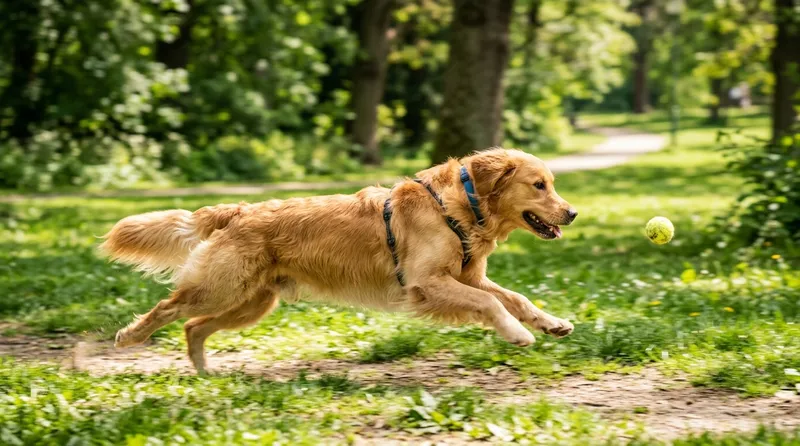 dog running and exercising outdoors