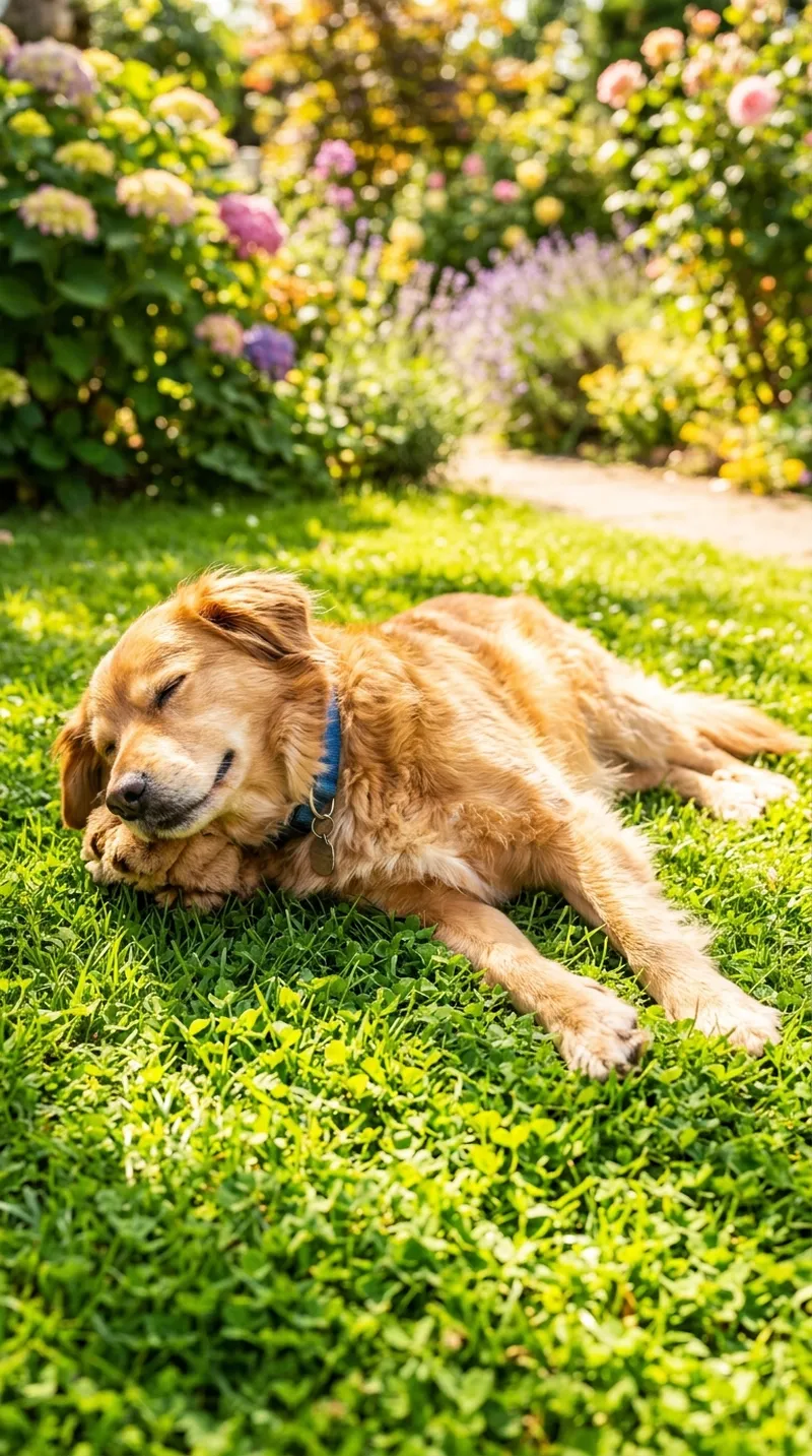 relaxed happy dog after stress relief