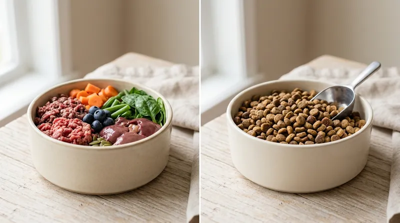 raw dog food versus kibble comparison