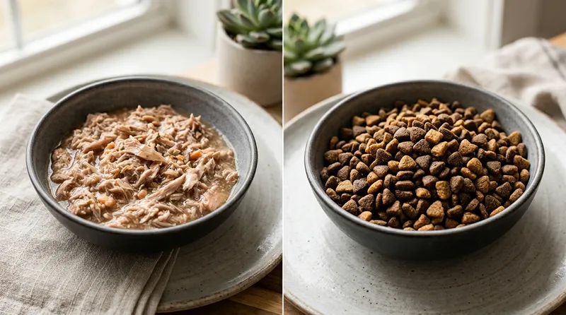wet food versus dry kibble cat diet comparison