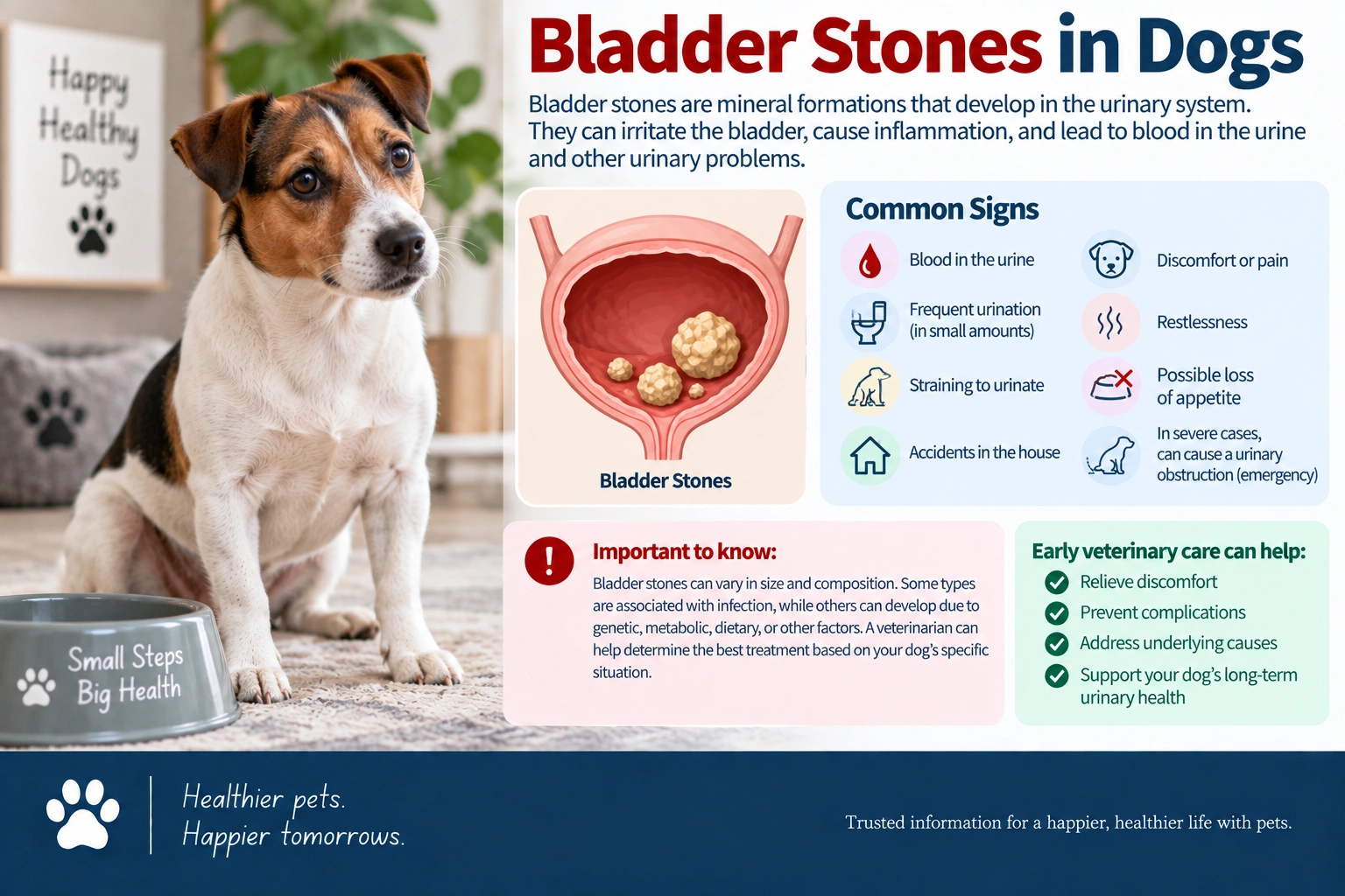 Bladder stones in dogs causing blood in the urine 