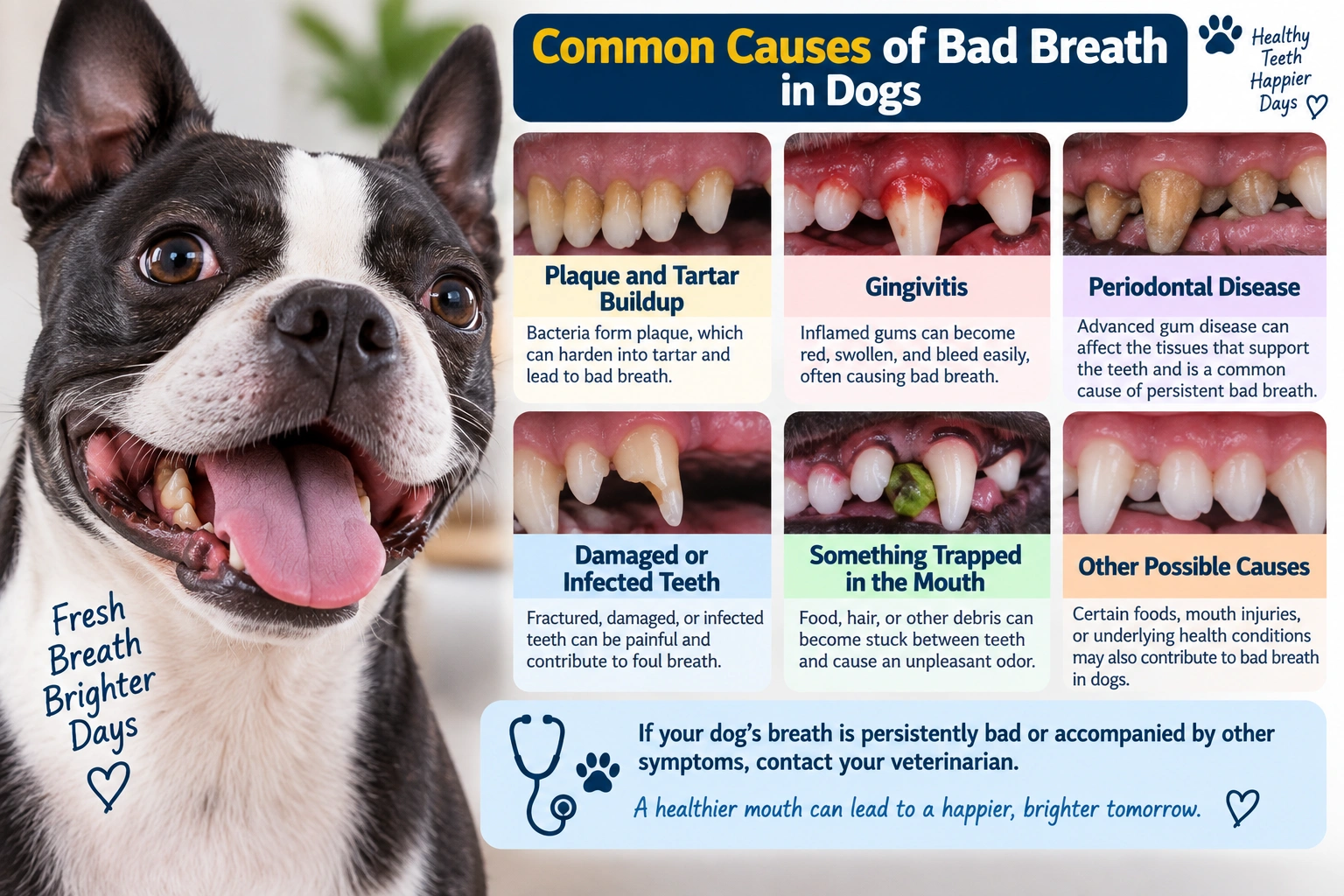 Common causes of bad breath in dogs