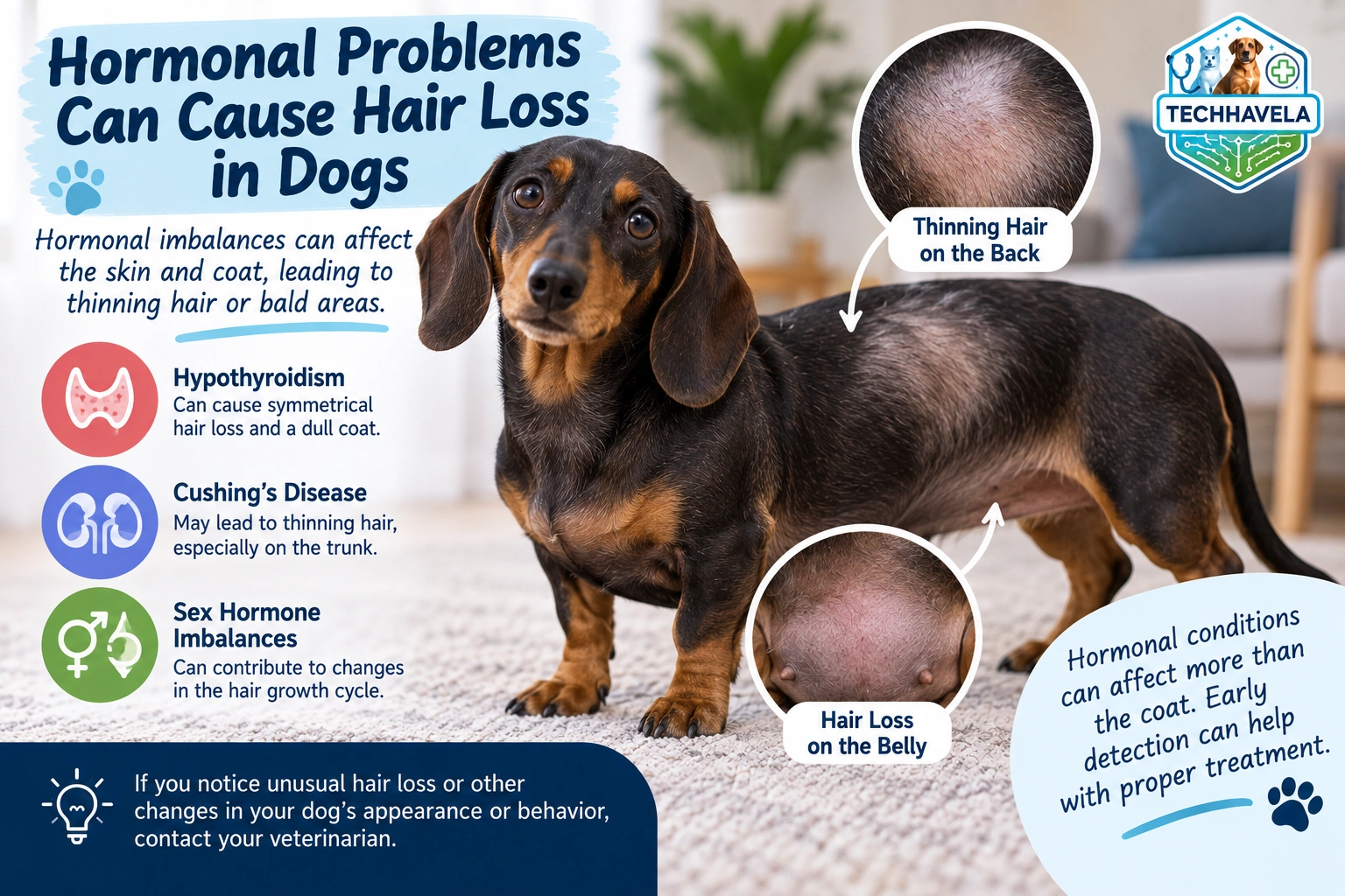 Hormonal problems and hair loss in dogs
