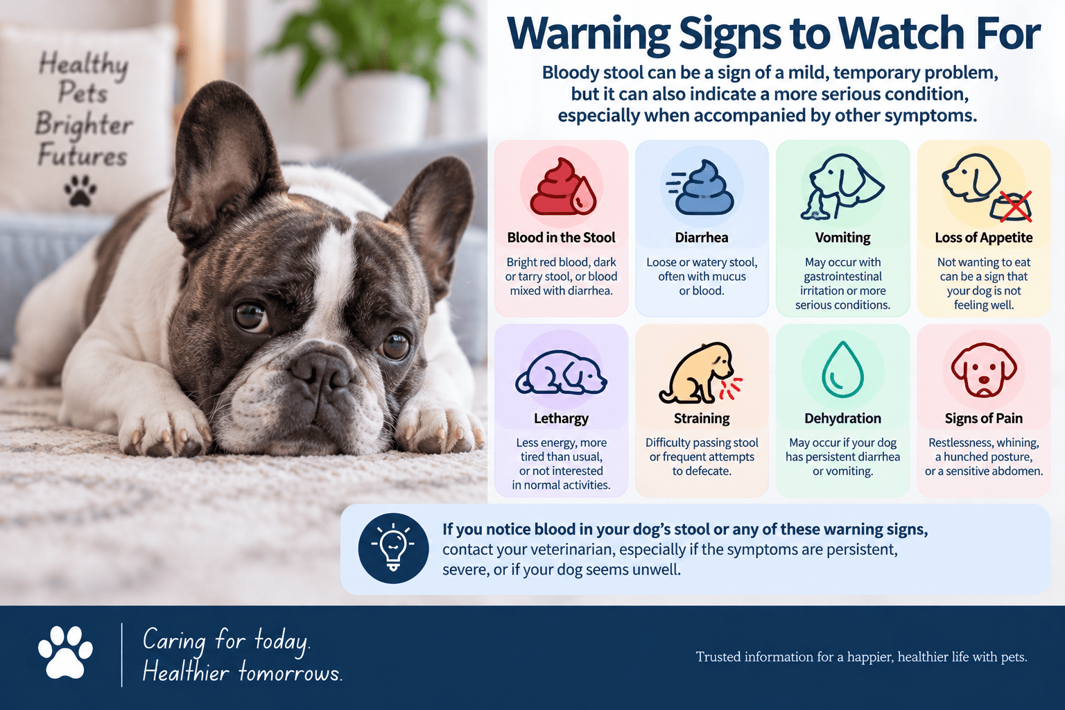 Warning signs to watch for when a dog has bloody stool