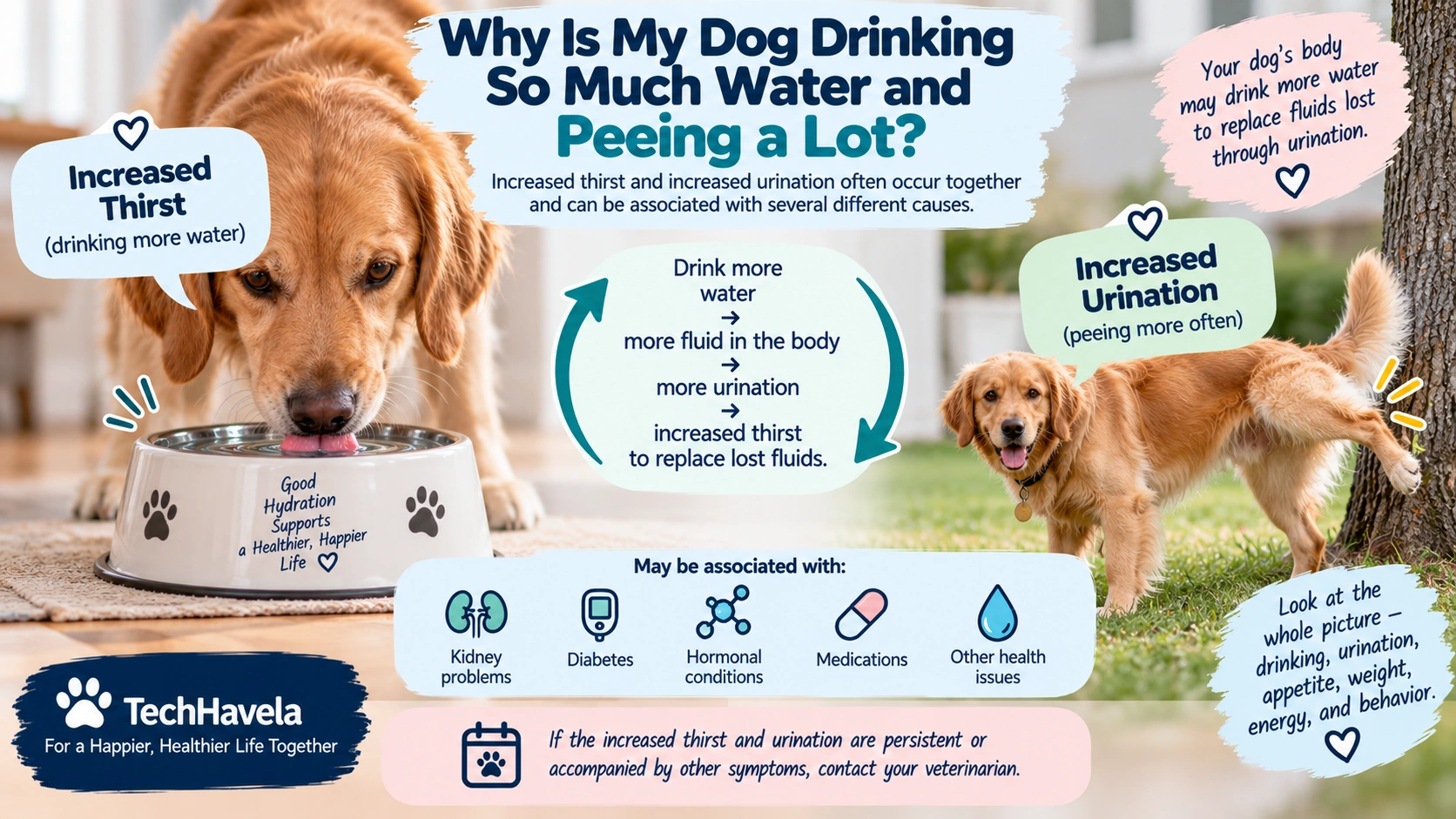 Dog drinking a lot of water and peeing frequently