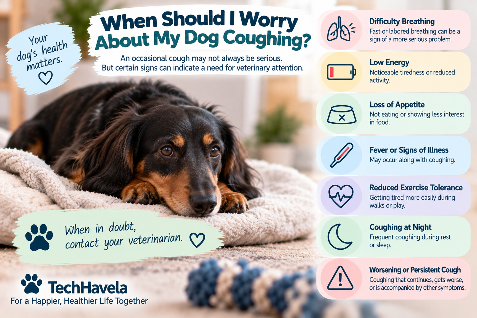 Dog coughing warning signs and when to contact a veterinarian