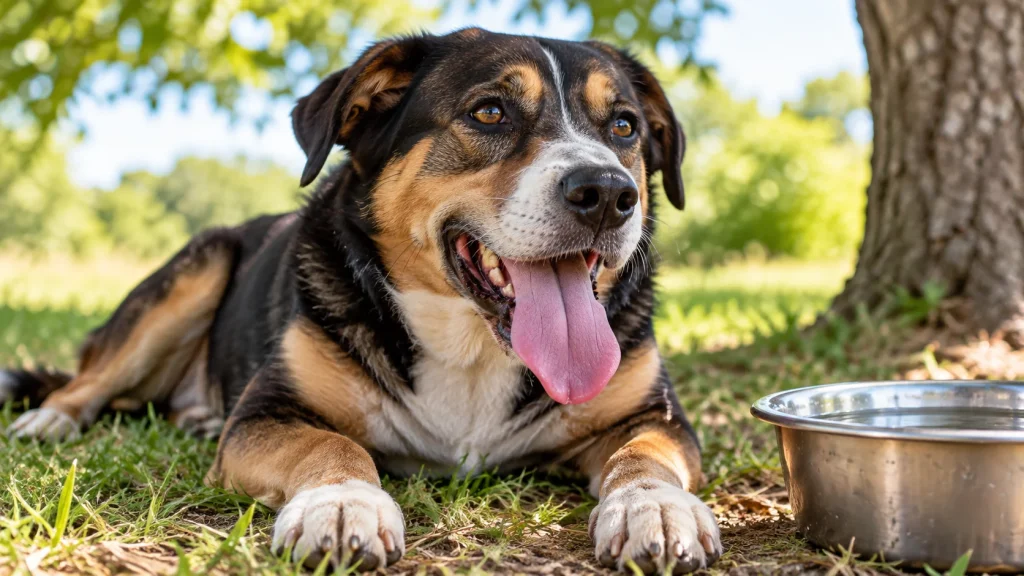 Why is my dog panting so much? Dog panting heavily while resting outdoors